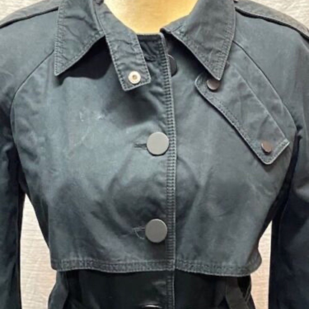 Stella McCartney Black Trench Coat sz 42 M - Picture 2 of 8